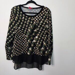 Sunny Leigh Long Sleeve Chiffon Hem Top